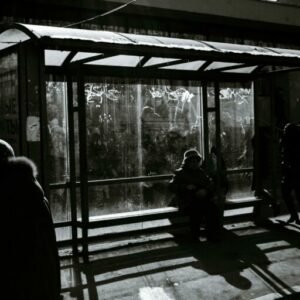 dark bus stop